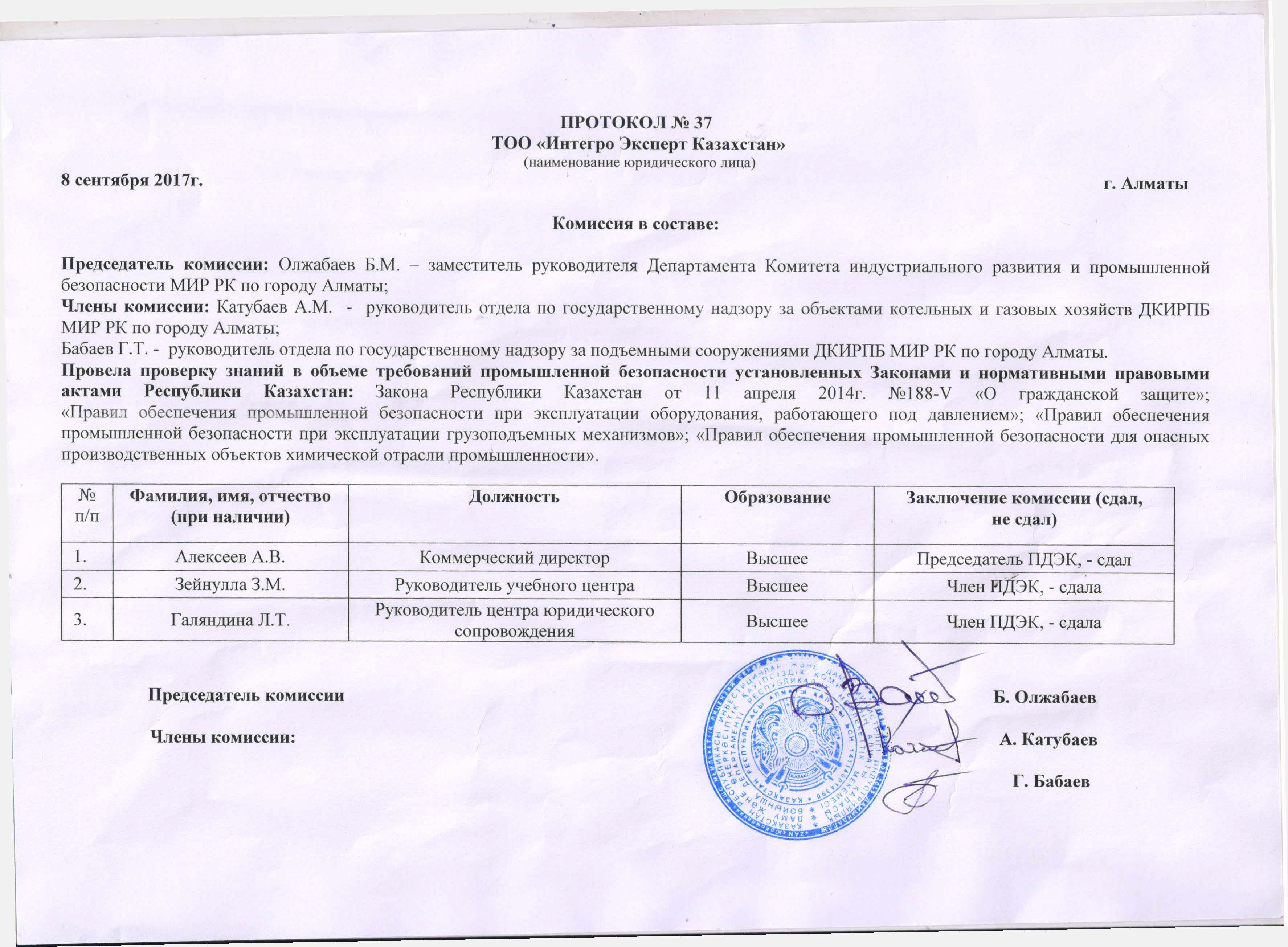Протокол ПДЭК
